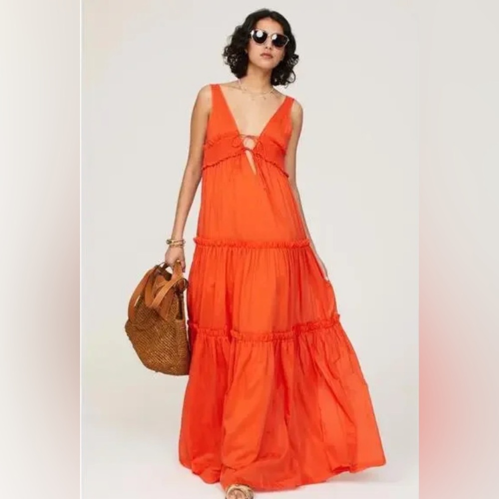 Nicholas Orange Myla Maxi Dress